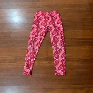 PINK HEART PATTERNED TWEENS LULAROE LEGGINGS